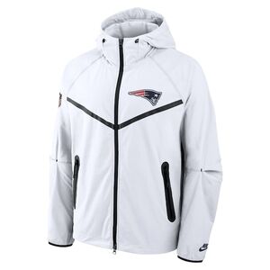 Men's New England Patriots Nike White 2025 Rivalries Collection Tech Full-Zip